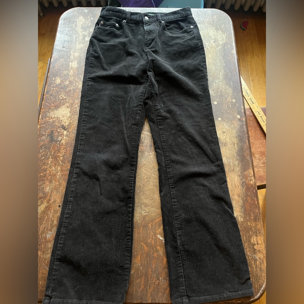 Lauren Ralph Lauren Black Corduroy Straight Leg Jeans